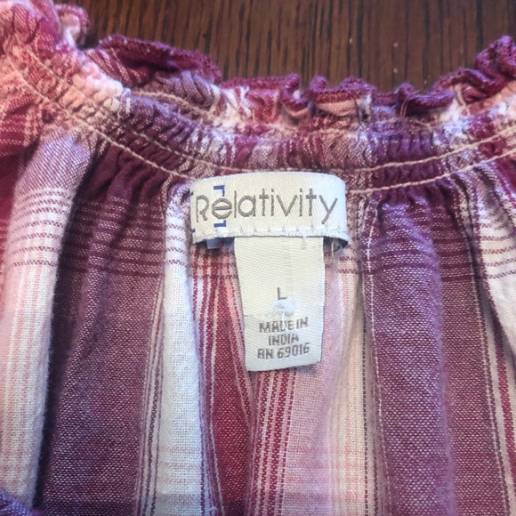 SALE Plaid Peasant Style Blouse - Picture 6 of 9